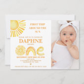 Invitation Photo Yellow Premier voyage autour du soleil 1er a (Devant)