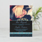 Invitation Photo Zebra Imprimer Bat mitzvah Anniversaire invi (Debout devant)