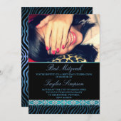 Invitation Photo Zebra Imprimer Bat mitzvah Anniversaire invi (Devant / Derrière)