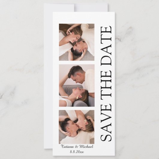 Invitation photobooth moderne 3 photos code qr enregistrer la (Devant)