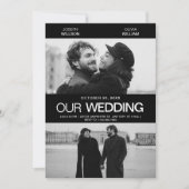 Invitation Photogénique poster de film mariage moderne minima (Devant)