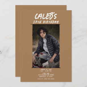 Invitation Photographie Brown minime Fête d'anniversaire