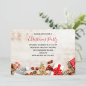 Invitation Photographie de bois rustique avec éléments de Noë (Debout devant)