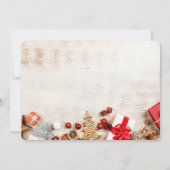 Invitation Photographie de bois rustique avec éléments de Noë (Dos)