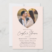 Invitation Photographie de Coeur Bleu moderne Douche de coupl (Devant)