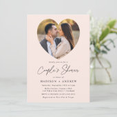 Invitation Photographie de Coeur Bleu moderne Douche de coupl (Debout devant)