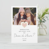 Invitation Photographie de Coeur rose espagnol Dama de Honor  (Debout devant)