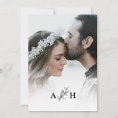 Invitation Photographie de feuillage de Monogramme moderne no (Dos)