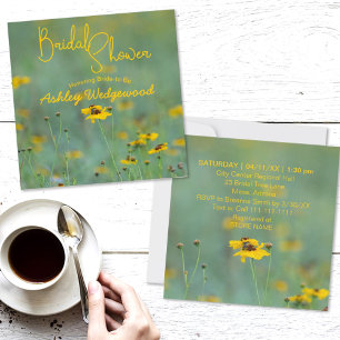 Invitation Photographie de fleurs sauvages jaunes pour mariag