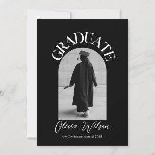 Invitation Photographie de graduation moderne en noir et blan