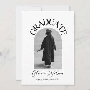 Invitation Photographie de graduation moderne en noir et blan