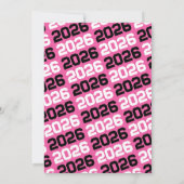 Invitation Photographie de graduation moderne rose noir et ch (Dos)