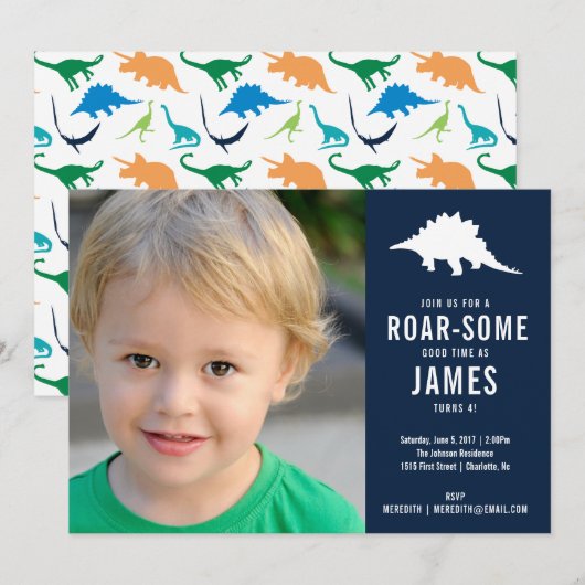 Invitation Photographie de la fête d'anniversaire de Preppy D (Devant / Derrière)