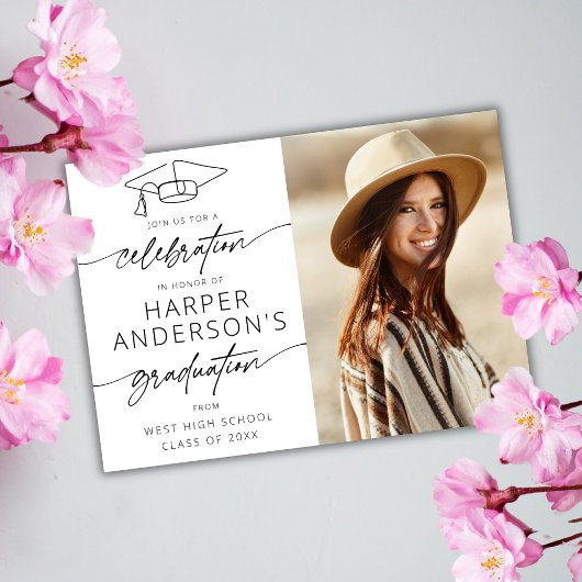 Invitation Photographie de la fête de célébration de la gradu