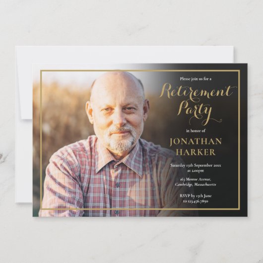 Invitation Photographie de la partie de retraite classique en (Devant)