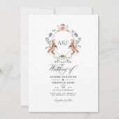 Invitation Photographie de mariage avec monogramme de crête d (Devant)