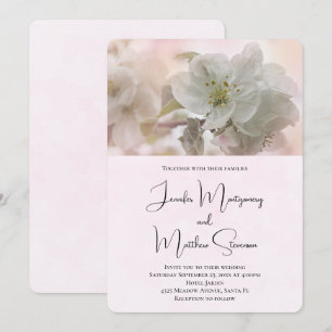 Invitation Photographie de mariage de la floraison de pommier
