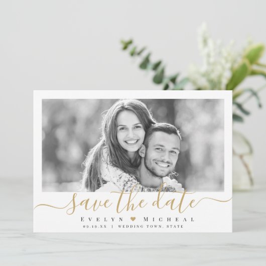 Invitation Photographie de script simple et moderne enregistr (Debout devant)