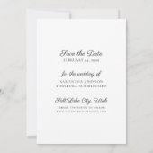 Invitation Photographie de typographie noir et blanc Enregist (Dos)