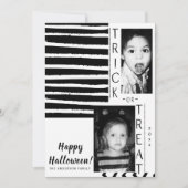 Invitation Photographie d'Halloween noir blanc moderne (Devant)