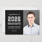 Invitation Photographie du Graduate Black Grey Party 2023 (Devant)