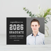 Invitation Photographie du Graduate Black Grey Party 2023 (Debout devant)