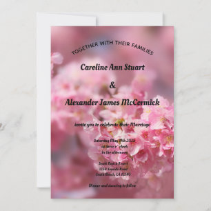 Invitation Photographie Élégante de Fleurs de Cerisier pour M