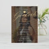 Invitation Photographie en or noir superposition élégant scri (Debout devant)