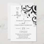 Invitation Photographie et code QR du tourbillon de fête noir (Devant)