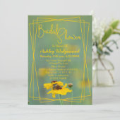 Invitation Photographie Fleur sauvage géométrique Jaune perso (Debout devant)