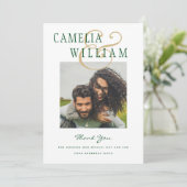 Invitation Photographie Mariage Emerald Green Gold (Debout devant)