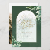 Invitation Photographie Mariage Sauvez la date Rustique Botan (Devant / Derrière)