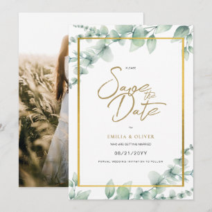 Invitation Photographie Mariage Sauvez la date Rustique Botan