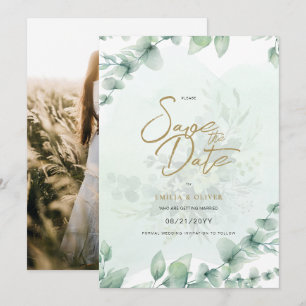 Invitation Photographie Mariage Sauvez la date Rustique Botan