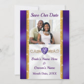 Invitation Photographie, mariage violet et mariage d'or Enreg (Devant)