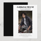 Invitation Photographie minimale blanche Fête de graduation p (Devant / Derrière)