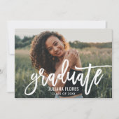 Invitation Photographie moderne blanche brossée (Devant)