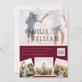 Invitation Photographie moderne QR Code Enregistrer Date Mari (Devant)