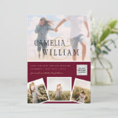 Invitation Photographie moderne QR Code Enregistrer Date Mari (Debout devant)