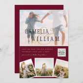 Invitation Photographie moderne QR Code Enregistrer Date Mari (Devant / Derrière)