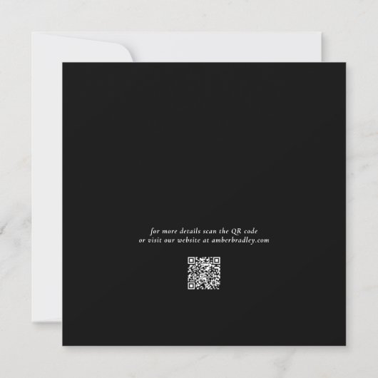 Invitation Photographie noir blanc classique Code QR Enregist (Dos)