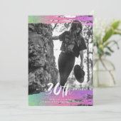 Invitation Photographie noir coloré blanc 30e anniversaire (Debout devant)