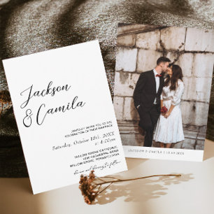 Invitation Photographie noir et blanc classique Mariage hiver