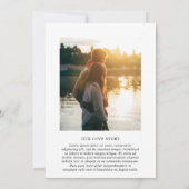 Invitation Photographie noir et blanc élégant Mariage moderne (Dos)