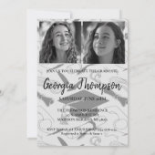 Invitation Photographie noir et blanc Lycée College (Dos)