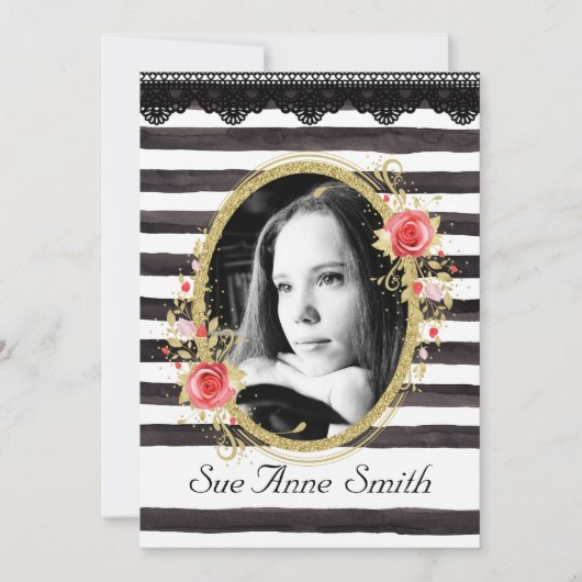 Invitation Photographie noir et blanc - Maison ouverte (Devant)