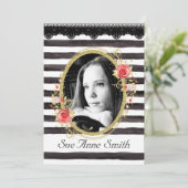 Invitation Photographie noir et blanc - Maison ouverte (Debout devant)