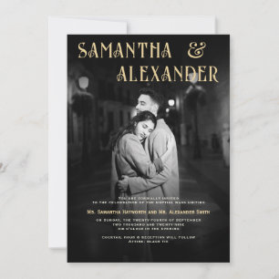 Invitation Photographie noir et blanc Mariage de la messe nup