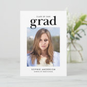 Invitation Photographie noir et blanc Serif Parti de graduati (Debout devant)