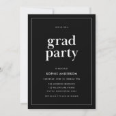 Invitation Photographie noir et blanc Serif Parti de graduati (Dos)